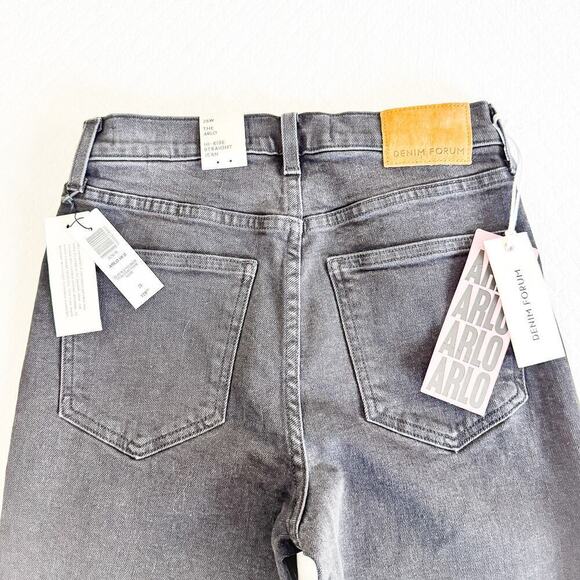 Denim Forum Aritzia The Arlo High Rise Straight Jean Black Charcoal Size 25 NWT - Picture 7 of 9